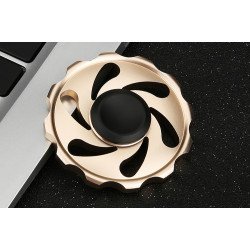 Wheel Design Aluminum Metal Fidget Spinner Stress Reducer Toy for Autism Adult, Child (Champagne Gold)